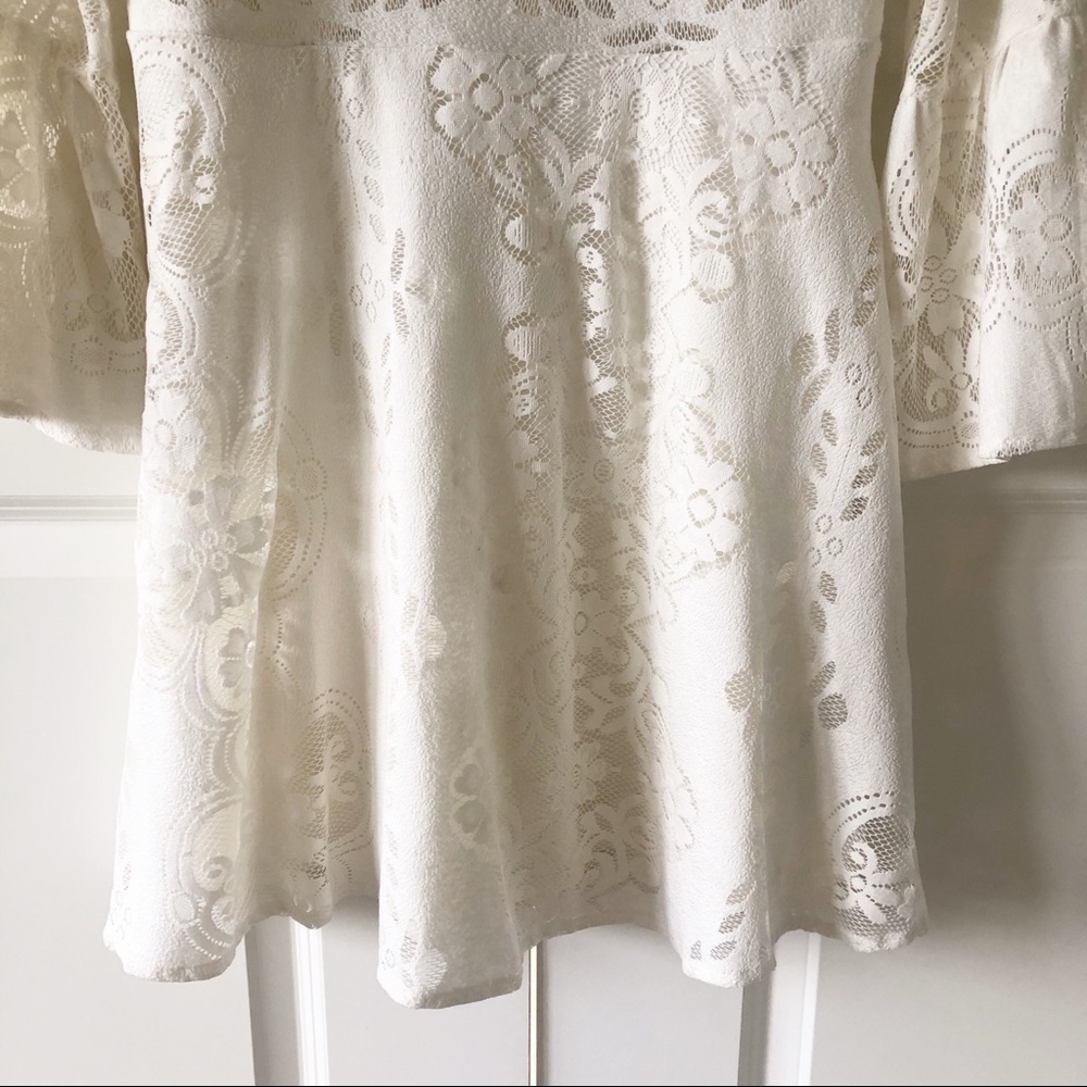 Topshop Boho Lace Flutter Sleeve Dress - Picture 6 of 12